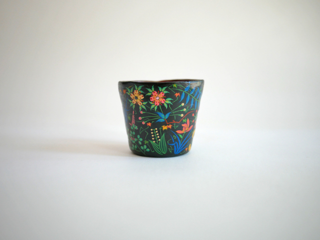 山内泰次　麻糸乾漆フリーカップ 四季草花